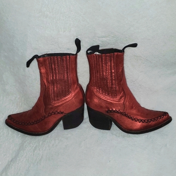 Jeffrey Campbell Metallic Western Ankle Boots Size 7 - Picture 9 of 16